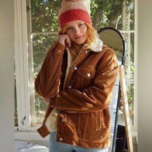 PacSun Brown Corduroy Sherpa-Lined Jacket – Size XS/S